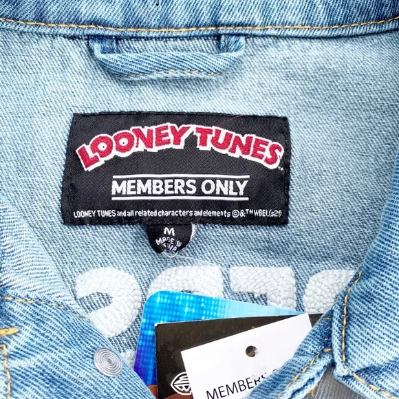 Members Only New Space Jam Looney Tunes Denim Jacket Graphic Print Nostalgic M - Picture 4 of 16
